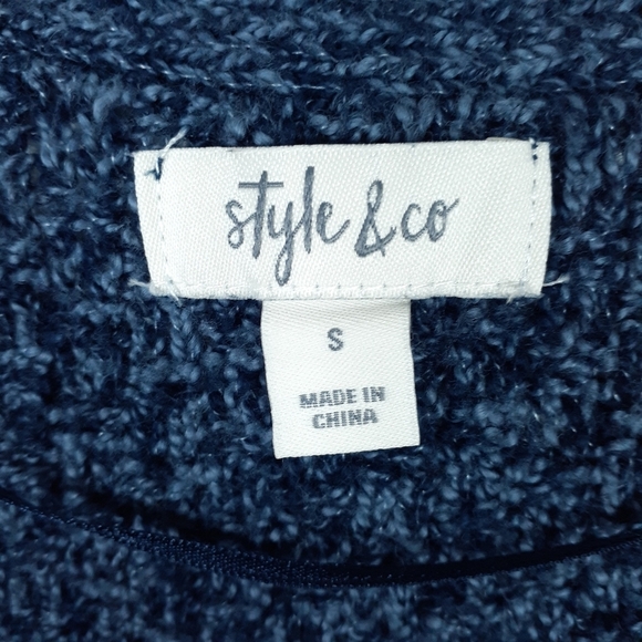 Style & Co Open Front Cardigan Pockets Blue D - Picture 4 of 5